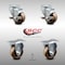 Service Caster 3 Inch SS High Temp Phenolic Top Plate Caster Set with 2 Brake 2 Rigid SCC SCC-SS20S314-PHSHT-TLB-2-R-2 - alternate 1
